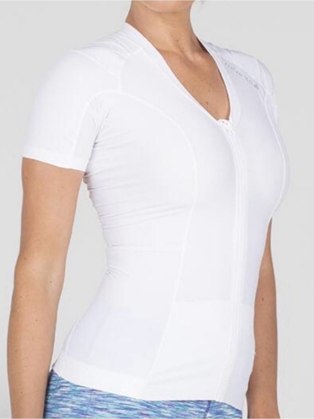 Alignmed Posture Shirt for Women Zipper White Size Small